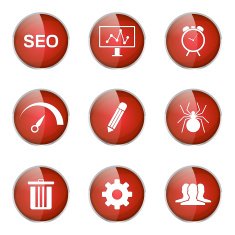 SEO Internet Sign Red Vector Button Icon Design Set 8 N5