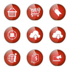 SEO Internet Sign Red Vector Button Icon Design Set 7 N3