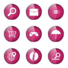 SEO Internet Sign Pink Vector Button Icon Design Set 10 N5