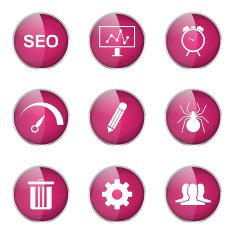 SEO Internet Sign Pink Vector Button Icon Design Set 8 N6