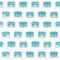 Seamless background with store buildings