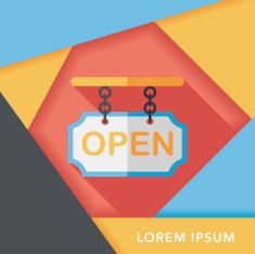 shopping store sign flat icon with long shadow eps10 N46