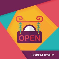 shopping store sign flat icon with long shadow eps10 N49