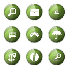 SEO Internet Sign Green Vector Button Icon Design Set 10 N6