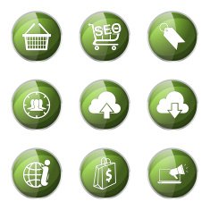 SEO Internet Sign Green Vector Button Icon Design Set 7 N5