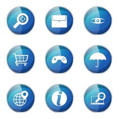 SEO Internet Sign Blue Vector Button Icon Design Set 10 N5