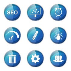SEO Internet Sign Blue Vector Button Icon Design Set 8 N6