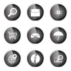 SEO Internet Sign Black Vector Button Icon Design Set 10 N5