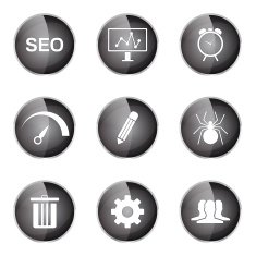 SEO Internet Sign Black Vector Button Icon Design Set 8 N5