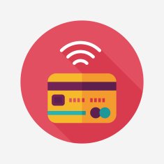 credit card flat icon with long shadow eps10 N41