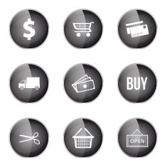 Shopping Sign Black Vector Button Icon Design Set N5