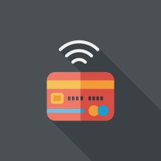 credit card flat icon with long shadow eps10 N43