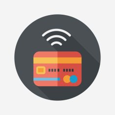 credit card flat icon with long shadow eps10 N44