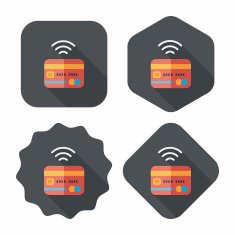 credit card flat icon with long shadow eps10 N45