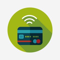 credit card flat icon with long shadow eps10 N47