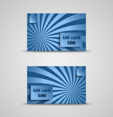 Gift card with blue striped background