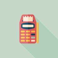 Credit card machine flat icon with long shadow eps10 N12