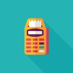 Credit card machine flat icon with long shadow eps10 N14