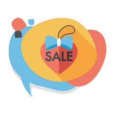 Valentine's Day SALE flat icon with long shadow eps10 N26