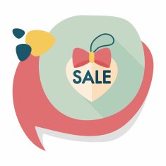 Valentine's Day SALE flat icon with long shadow eps10 N27