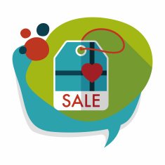 Valentine's Day SALE flat icon with long shadow eps10 N28