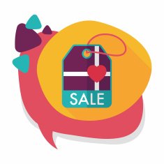 Valentine's Day SALE flat icon with long shadow eps10 N29