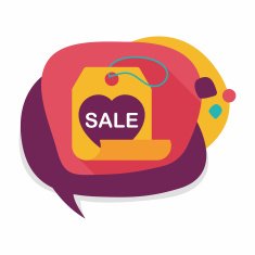 Valentine's Day SALE flat icon with long shadow eps10 N33