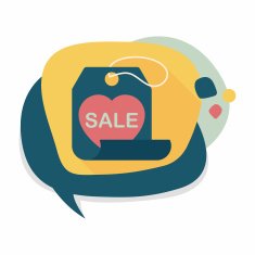 Valentine's Day SALE flat icon with long shadow eps10 N34