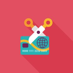 credit card flat icon with long shadow eps10 N52