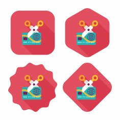 credit card flat icon with long shadow eps10 N54