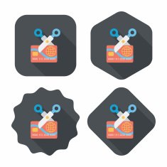 credit card flat icon with long shadow eps10 N57