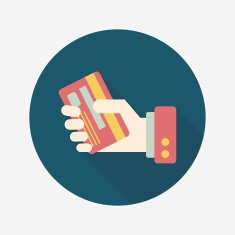 credit card flat icon with long shadow eps10 N69