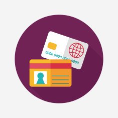 credit card flat icon with long shadow eps10 N75