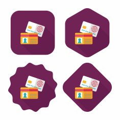 credit card flat icon with long shadow eps10 N76