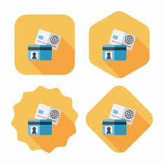 credit card flat icon with long shadow eps10 N79