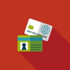 credit card flat icon with long shadow eps10 N80