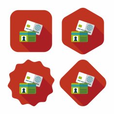 credit card flat icon with long shadow eps10 N82