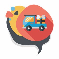 shopping cart flat icon with long shadow eps10 N28