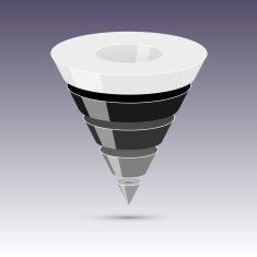 Conversion or sales funnel 3d vector graphics