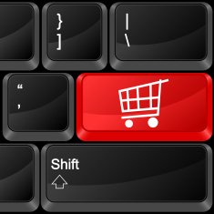 computer button shopping cart