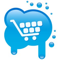 Shopping cart on a blot