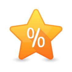Isolated star icon with a discount sign