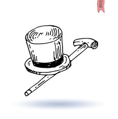 Hat icon money hat hand drawn illustration N2