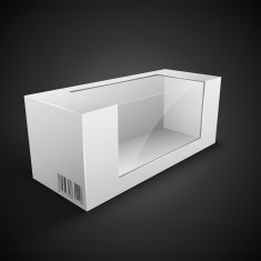White Package Box Illustration Isolated On Black Background Product Packing N19