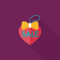Valentine's Day SALE flat icon with long shadow eps10 N37
