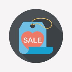 Valentine's Day SALE flat icon with long shadow eps10 N43