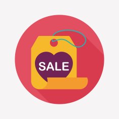 Valentine's Day SALE flat icon with long shadow eps10 N44