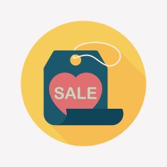 Valentine's Day SALE flat icon with long shadow eps10 N45