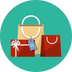 Shopping Bags of Presents Flat Illustration