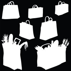 vector silhouette of different packages